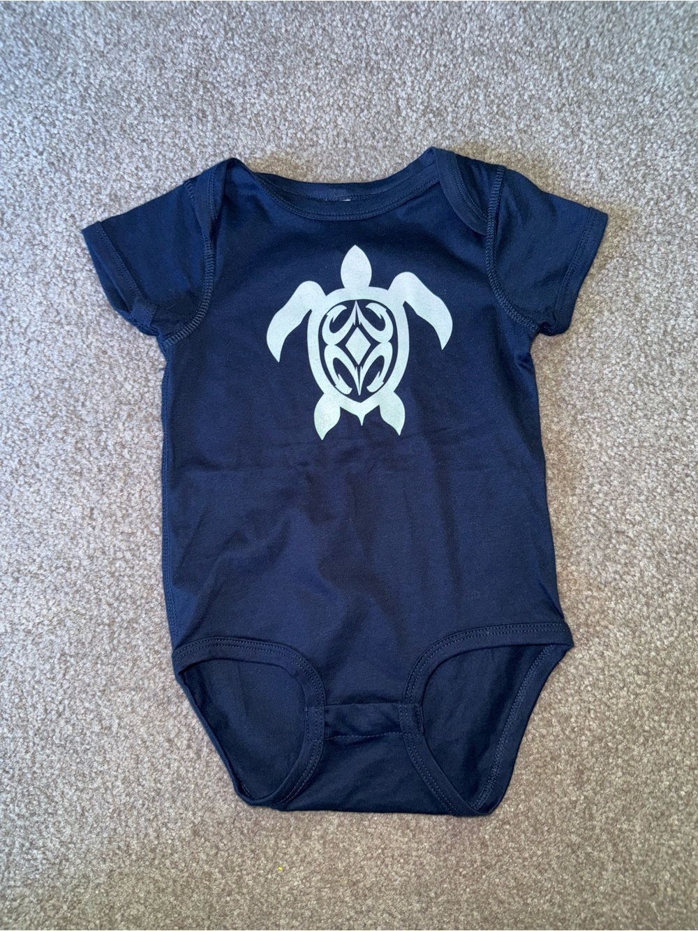 Navy Turtle Graphic Baby Bodysuit